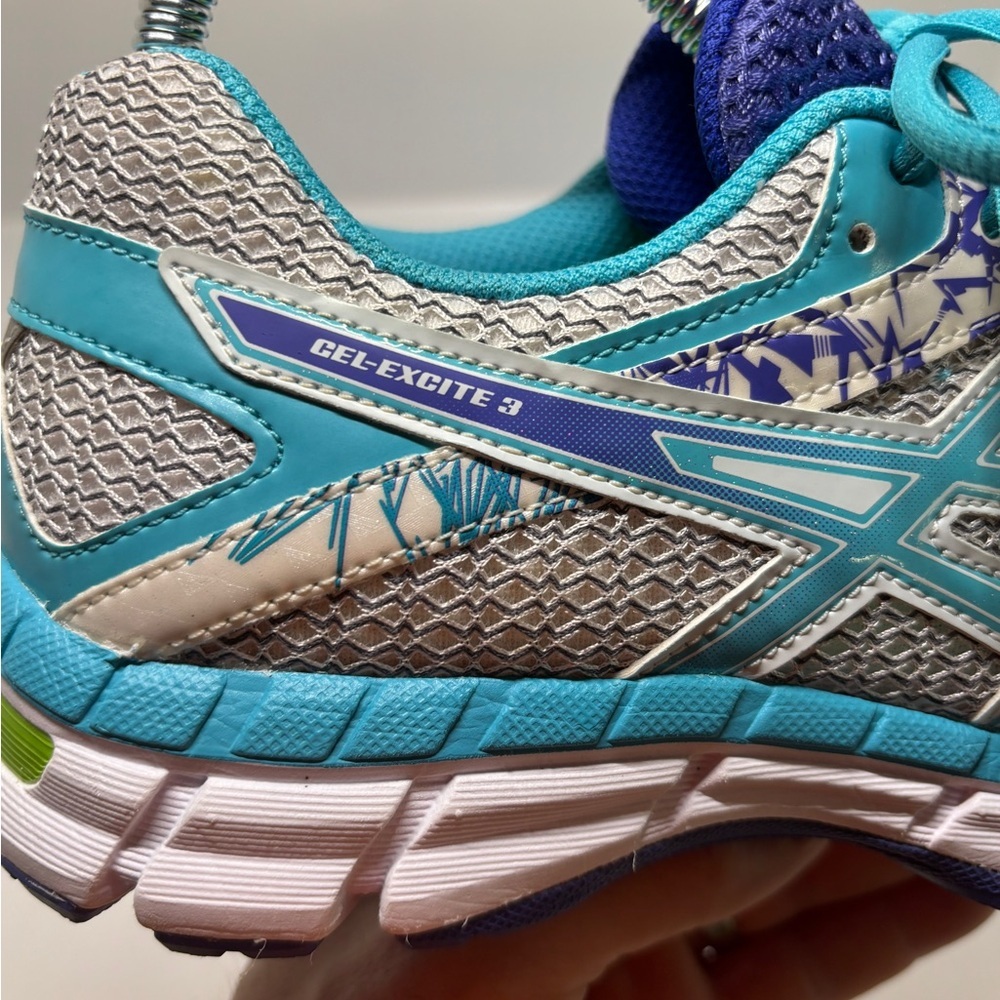 ASICS GEL-Excite 3 Women’s Running Shoe Size 7.5 Blue Teal Silver T5B9N Athletic - Picture 13 of 13